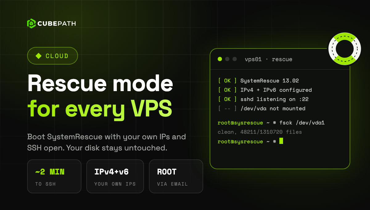 Rescue mode for every VPS