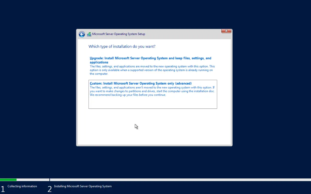 Custom installation option