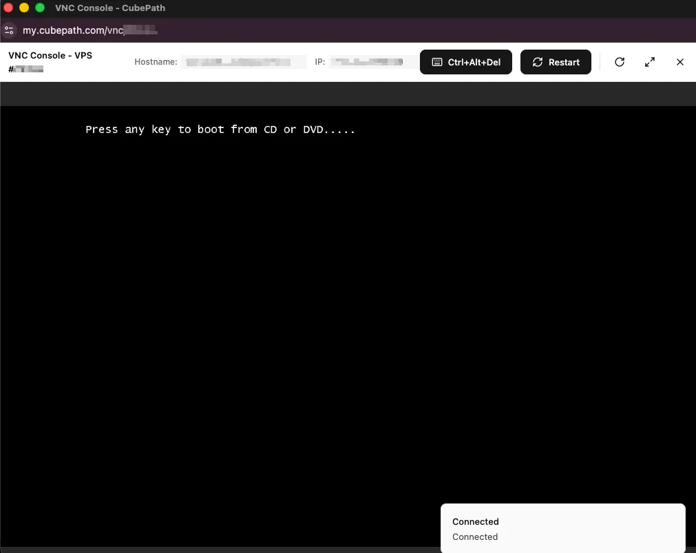 Press any key to boot from CD or DVD