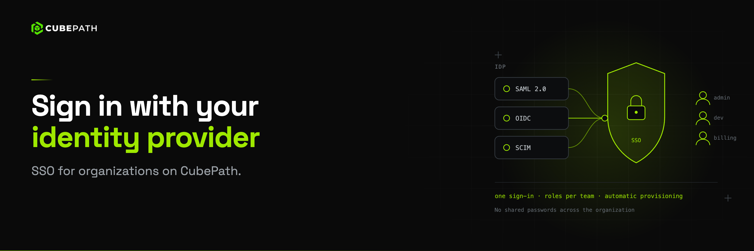 Sign In With Your Own Identity Provider: SSO for CubePath Organizations